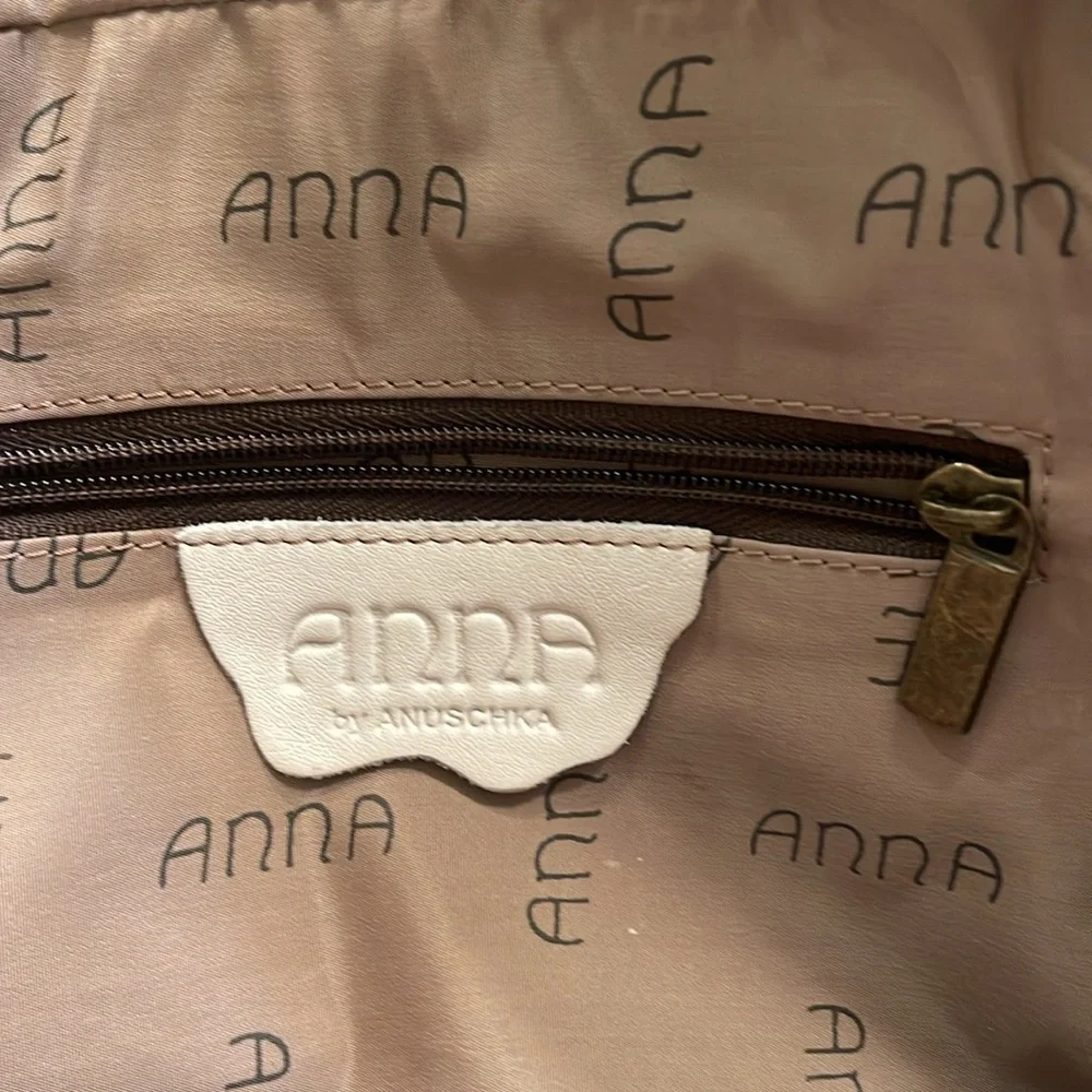 Anna by Anuschka Hand-Painted Blue Leather Hobo Bag - Picture 9 of 12